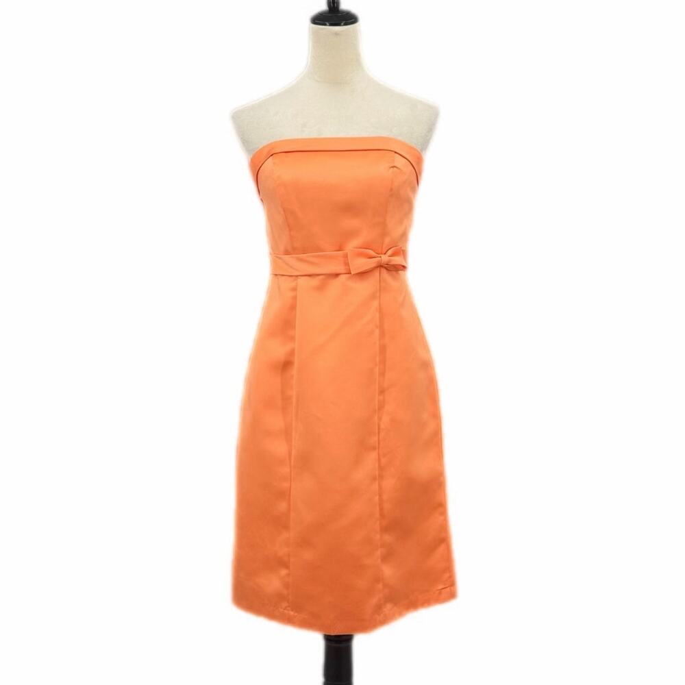 Alfred Angelo Tangelo Orange Strapless Satin Structured Bridesmaid Wedding Dress